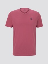 Basic T-Shirt mit V-Ausschnitt - Männer - wine rose pink Basic T-Shirt mit V-Ausschnitt - Männer - wine rose pink - 7 - TOM TAILOR