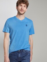 Basic T-Shirt mit V-Ausschnitt - Männer - soft cloud blue Basic T-Shirt mit V-Ausschnitt - Männer - soft cloud blue - 5 - TOM TAILOR
