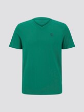 Basic T-Shirt mit V-Ausschnitt - Männer - rich meadow green Basic T-Shirt mit V-Ausschnitt - Männer - rich meadow green - 7 - TOM TAILOR