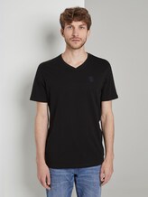 Basic T-Shirt mit V-Ausschnitt - Männer - Black Basic T-Shirt mit V-Ausschnitt - Männer - Black - 1 - TOM TAILOR