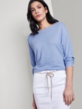 Strukturierter Strickpullover - Frauen - Parisienne Blue Strukturierter Strickpullover - Frauen - Parisienne Blue - 5 - TOM TAILOR