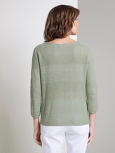 Pullover mit Streifenstruktur aus Leinengemisch - Frauen - Fresh Mint Green Pullover mit Streifenstruktur aus Leinengemisch - Frauen - Fresh Mint Green - 2 - TOM TAILOR