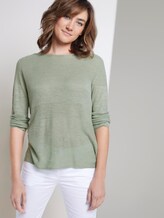 Pullover mit Streifenstruktur aus Leinengemisch - Frauen - Fresh Mint Green Pullover mit Streifenstruktur aus Leinengemisch - Frauen - Fresh Mint Green - 5 - TOM TAILOR