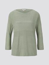 Pullover mit Streifenstruktur aus Leinengemisch - Frauen - Fresh Mint Green Pullover mit Streifenstruktur aus Leinengemisch - Frauen - Fresh Mint Green - 7 - TOM TAILOR