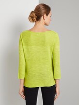 Pullover mit Streifenstruktur aus Leinengemisch - Frauen - citrus green Pullover mit Streifenstruktur aus Leinengemisch - Frauen - citrus green - 2 - TOM TAILOR