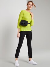 Pullover mit Streifenstruktur aus Leinengemisch - Frauen - citrus green Pullover mit Streifenstruktur aus Leinengemisch - Frauen - citrus green - 3 - TOM TAILOR