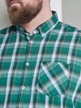 Checked shirt - Men - green base colourful check Checked shirt - Men - green base colourful check - 10 - Men Plus