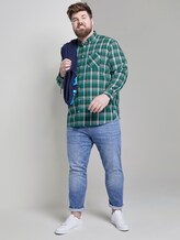 Checked shirt - Men - green base colourful check Checked shirt - Men - green base colourful check - 3 - Men Plus