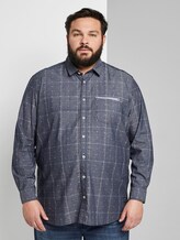Structured shirt - Men - navy check with red clipper Structured shirt - Men - navy check with red clipper - 1 - Men Plus