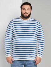 Striped knitted sweater - Men - white victory blue stripe Striped knitted sweater - Men - white victory blue stripe - 1 - Men Plus