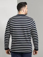 Gestreifter Strickpullover - Männer - navy white stripe Gestreifter Strickpullover - Männer - navy white stripe - 2 - Men Plus