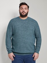 Strukturierter Strickpullover - Männer - green white structure Strukturierter Strickpullover - Männer - green white structure - 1 - Men Plus