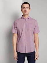 Fein strukturiertes Kurzarmhemd mit Haifischkragen - Männer - pale pink white structure Fein strukturiertes Kurzarmhemd mit Haifischkragen - Männer - pale pink white structure - 1 - TOM TAILOR