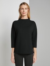 Sweatshirt with textured fabric - Women - Deep Black Sweatshirt with textured fabric - Women - Deep Black - 1 - TOM TAILOR