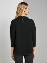 Sweatshirt with textured fabric - Women - Deep Black Sweatshirt with textured fabric - Women - Deep Black - 2 - TOM TAILOR