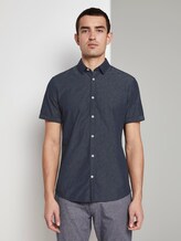 Kurzarmhemd mit Strukturmuster - Männer - navy stripe with dobby Kurzarmhemd mit Strukturmuster - Männer - navy stripe with dobby - 1 - TOM TAILOR