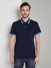 Poloshirt mit Kontrastblende - Männer - Black Iris Blue Poloshirt mit Kontrastblende - Männer - Black Iris Blue - 1 - TOM TAILOR