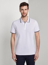 Poloshirt mit Kontrastblende - Männer - White Poloshirt mit Kontrastblende - Männer - White - 1 - TOM TAILOR