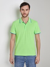 Poloshirt mit Kontrastblende - Männer - neon gecko green Poloshirt mit Kontrastblende - Männer - neon gecko green - 1 - TOM TAILOR