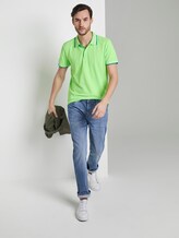 Poloshirt mit Kontrastblende - Männer - neon gecko green Poloshirt mit Kontrastblende - Männer - neon gecko green - 3 - TOM TAILOR