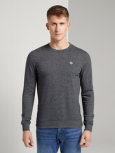 Sweatshirt mit dezentem Print - Männer - black white melange Sweatshirt mit dezentem Print - Männer - black white melange - 1 - TOM TAILOR Denim