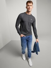 Sweatshirt mit dezentem Print - Männer - black white melange Sweatshirt mit dezentem Print - Männer - black white melange - 3 - TOM TAILOR Denim