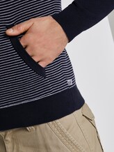 Hoodie in a structured mix - Men - navy white stripe Hoodie in a structured mix - Men - navy white stripe - 10 - TOM TAILOR