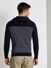 Hoodie in a structured mix - Men - navy white stripe Hoodie in a structured mix - Men - navy white stripe - 2 - TOM TAILOR