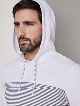Hoodie in a structured mix - Men - white navy stripe Hoodie in a structured mix - Men - white navy stripe - 9 - TOM TAILOR