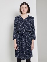 Gemustertes Minikleid mit Revers-Kragen - Frauen - navy green flower design Gemustertes Minikleid mit Revers-Kragen - Frauen - navy green flower design - 1 - TOM TAILOR