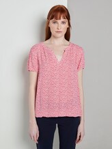 Gemustertes Blusenshirt - Frauen - pink offwhite floral minimal Gemustertes Blusenshirt - Frauen - pink offwhite floral minimal - 1 - TOM TAILOR