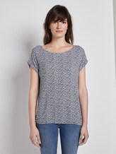 Gemustertes T-Shirt im Loose Fit - Frauen - offwhite navy floral minimal Gemustertes T-Shirt im Loose Fit - Frauen - offwhite navy floral minimal - 1 - TOM TAILOR