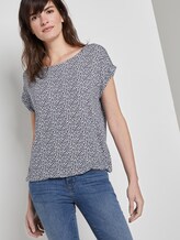 Gemustertes T-Shirt im Loose Fit - Frauen - offwhite navy floral minimal Gemustertes T-Shirt im Loose Fit - Frauen - offwhite navy floral minimal - 5 - TOM TAILOR