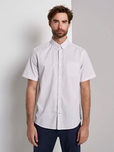 Gemustertes Hemd - Männer - white navy red minimal design Gemustertes Hemd - Männer - white navy red minimal design - 1 - TOM TAILOR