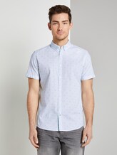 Gemustertes Kurzarm-Hemd - Männer - light blue navy grid design Gemustertes Kurzarm-Hemd - Männer - light blue navy grid design - 1 - TOM TAILOR