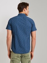 Patterned short-sleeved shirt - Men - navy blue white grid design Patterned short-sleeved shirt - Men - navy blue white grid design - 2 - TOM TAILOR