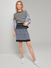 Jersey dress with stripes - Women - black white stripe design Jersey dress with stripes - Women - black white stripe design - 3 - TOM TAILOR