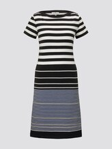 Jersey dress with stripes - Women - black white stripe design Jersey dress with stripes - Women - black white stripe design - 7 - TOM TAILOR