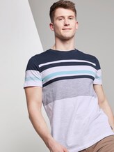 Striped T-shirt - Men - Agate Stone Blue Striped T-shirt - Men - Agate Stone Blue - 5 - TOM TAILOR Denim