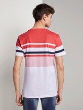 Gestreiftes T-Shirt - Männer - Plain Red Gestreiftes T-Shirt - Männer - Plain Red - 2 - TOM TAILOR Denim