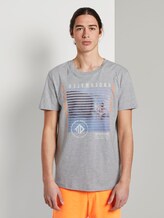 T-shirt with a photo print - Men - Light Stone Grey Melange T-shirt with a photo print - Men - Light Stone Grey Melange - 1 - TOM TAILOR Denim