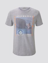 T-shirt with a photo print - Men - Light Stone Grey Melange T-shirt with a photo print - Men - Light Stone Grey Melange - 7 - TOM TAILOR Denim