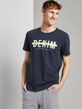 T-Shirt mit Schrift-Print - Männer - Sky Captain Blue T-Shirt mit Schrift-Print - Männer - Sky Captain Blue - 5 - TOM TAILOR Denim