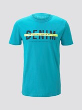 T-Shirt mit Schrift-Print - Männer - curacao blue T-Shirt mit Schrift-Print - Männer - curacao blue - 7 - TOM TAILOR Denim