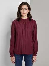 Bluse mit Raffung - Frauen - Deep Burgundy Red Bluse mit Raffung - Frauen - Deep Burgundy Red - 1 - TOM TAILOR