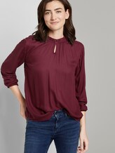Bluse mit Raffung - Frauen - Deep Burgundy Red Bluse mit Raffung - Frauen - Deep Burgundy Red - 5 - TOM TAILOR