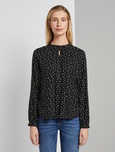 Bluse mit Raffung - Frauen - black and white dot design Bluse mit Raffung - Frauen - black and white dot design - 1 - TOM TAILOR