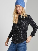 Bluse mit Raffung - Frauen - black and white dot design Bluse mit Raffung - Frauen - black and white dot design - 5 - TOM TAILOR