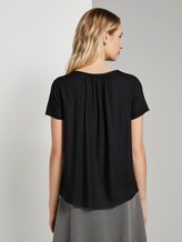 Blusenshirt mit Kräuseldetails - Frauen - Deep Black Blusenshirt mit Kräuseldetails - Frauen - Deep Black - 2 - TOM TAILOR