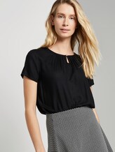 Blusenshirt mit Kräuseldetails - Frauen - Deep Black Blusenshirt mit Kräuseldetails - Frauen - Deep Black - 5 - TOM TAILOR